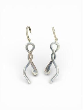 Anthropologie Genuine Diamond Viper Hoop Earrings Sterling Silver 925 | $129